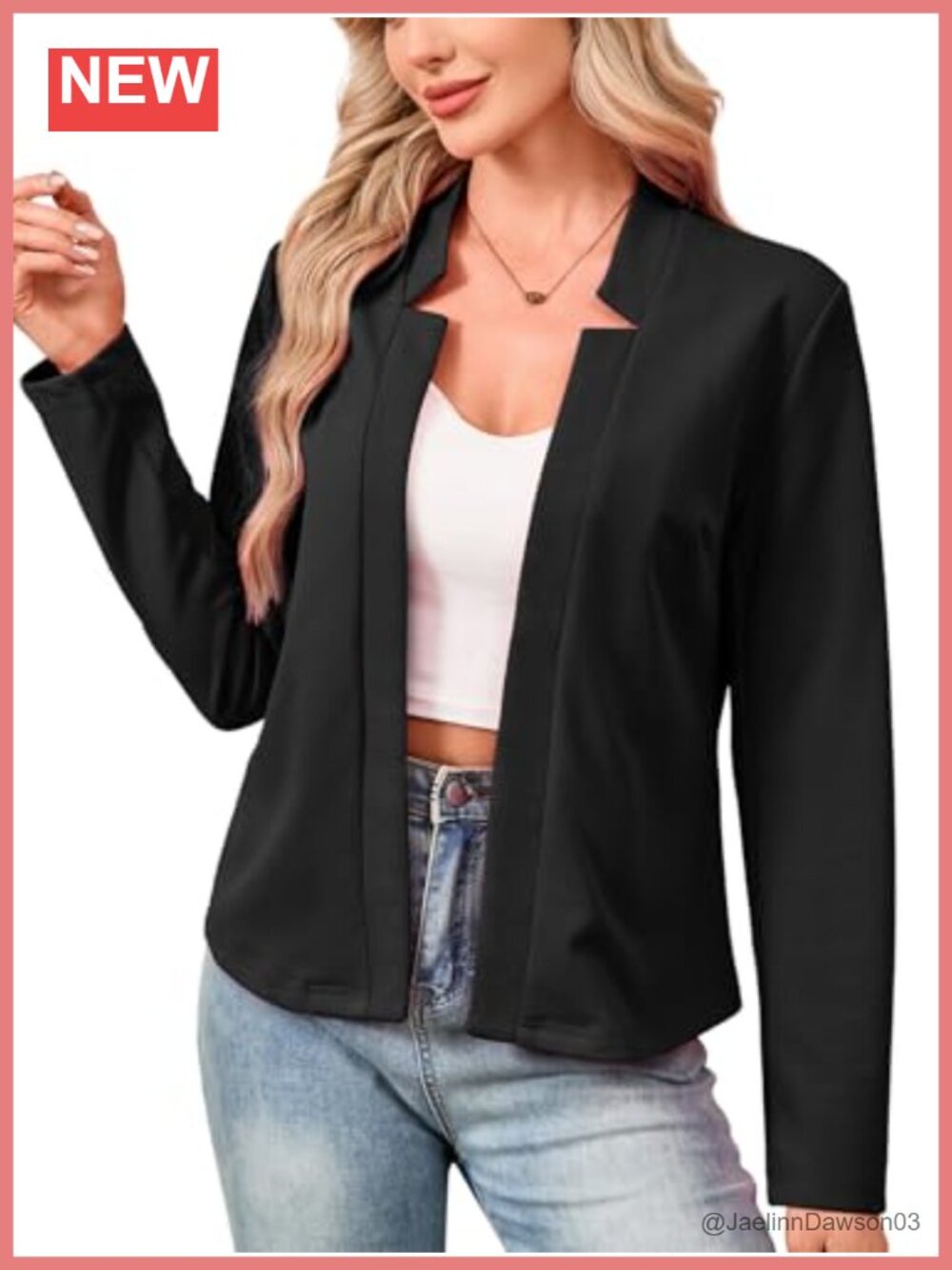 Women's Lightweight Slim-Fit Open Front Long Sleeve Blazer Business Casual Suit
